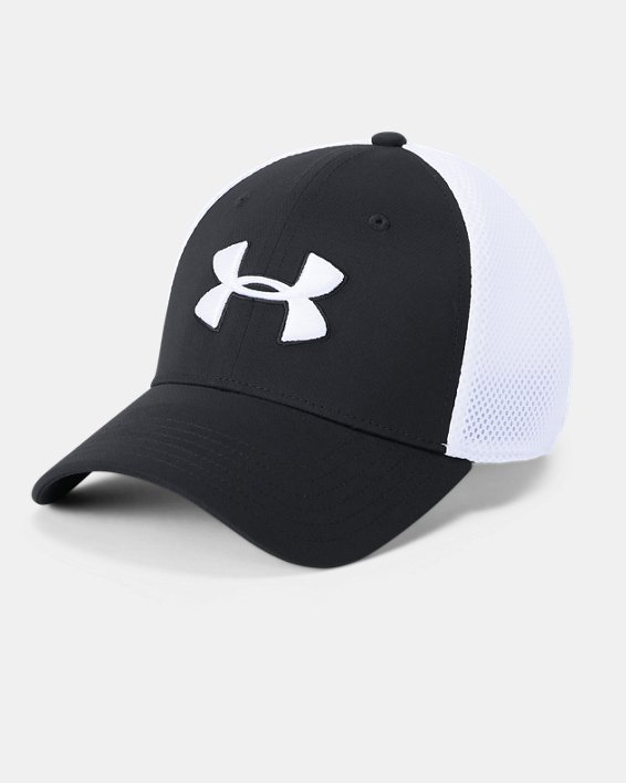 男士UA Microthread Golf Mesh運動帽, Black, pdpMainDesktop image number 0